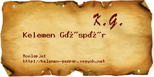 Kelemen Gáspár névjegykártya